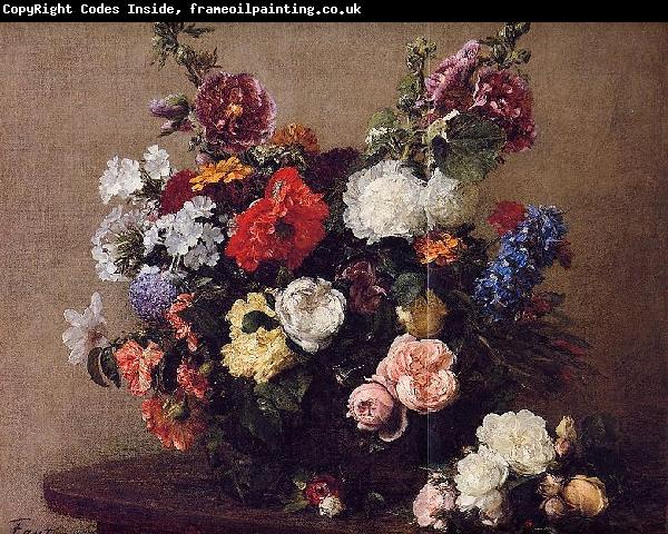 Henri Fantin-Latour Latour Bouquet of Diverse Flowers
